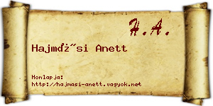 Hajmási Anett névjegykártya